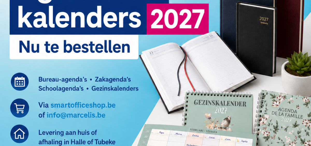 Commander des agendas et calendriers 2027 chez Marcelis Smart Office Catalogue agendas 2027 Marcelis Smart Office Agendas de bureau, agendas de poche et calendriers 2027