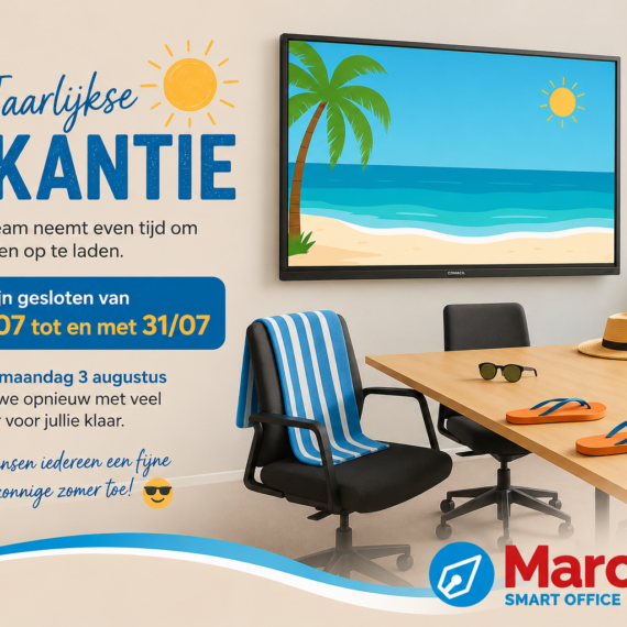 Jaarlijkse vakantie Marcelis van 20 tot en met 31 juli – webshop voor kantoormateriaal blijft open