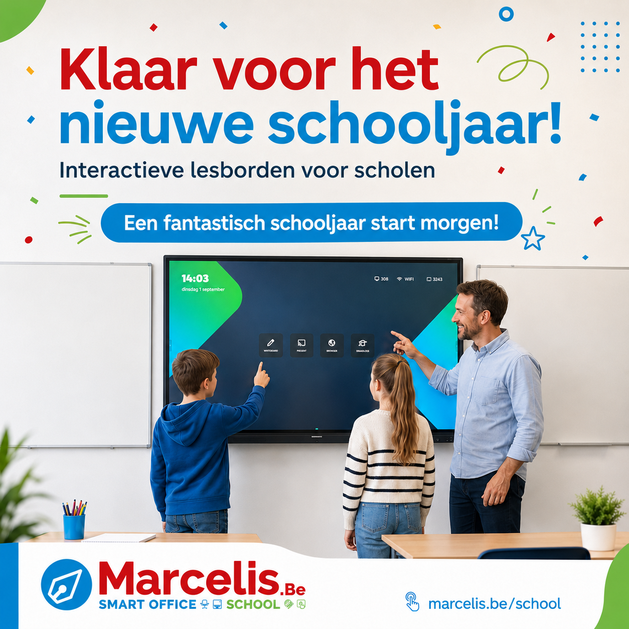 Interactieve lesborden voor scholen - klaar voor het nieuwe schooljaar met Marcelis