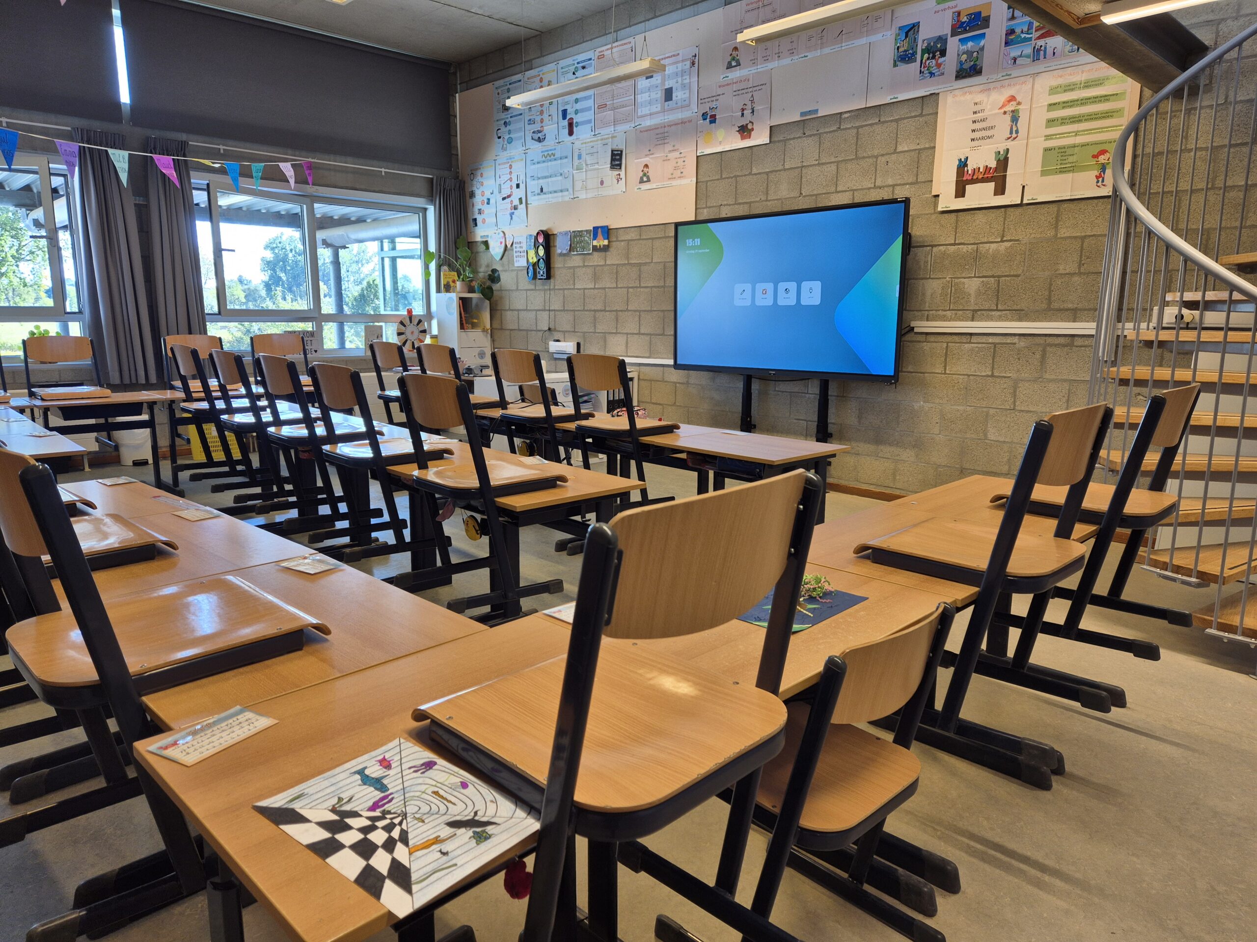 Interactief lesbord in een gemeentelijke basisschool