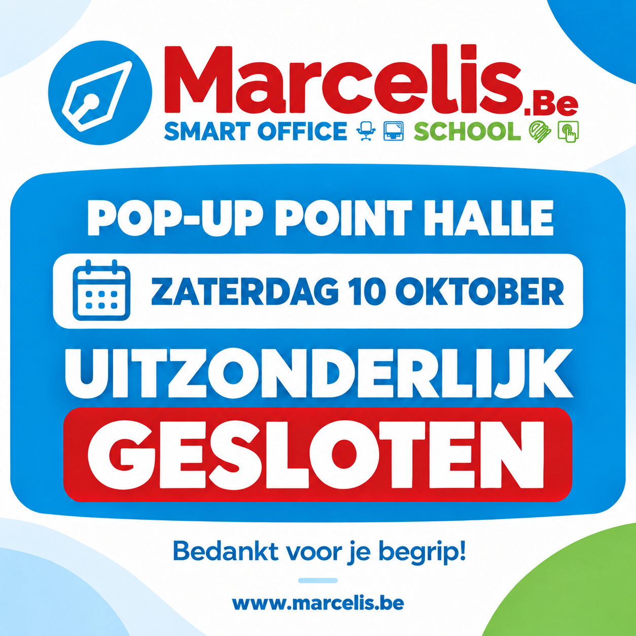 Pop-up Point Halle gesloten